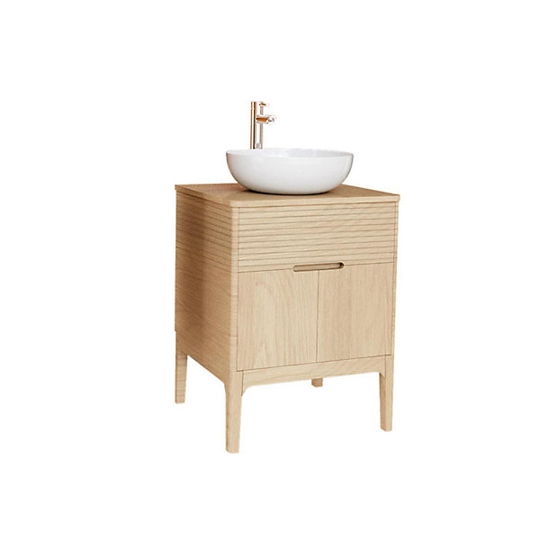 Ensemble meuble simple vasque 60 cm chêne  vasque ALASKA