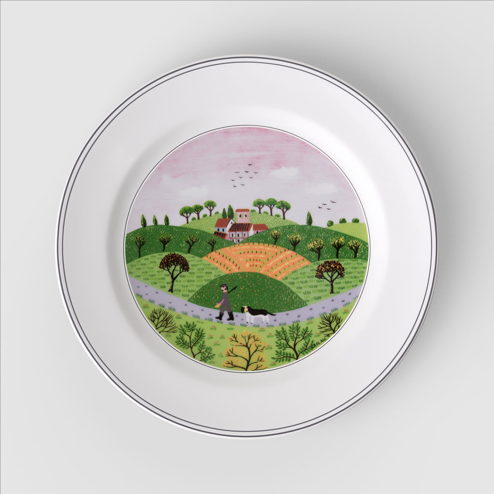 Design Naif Dinner plate - Multi-colored, 10.7'', Premium Porcelain