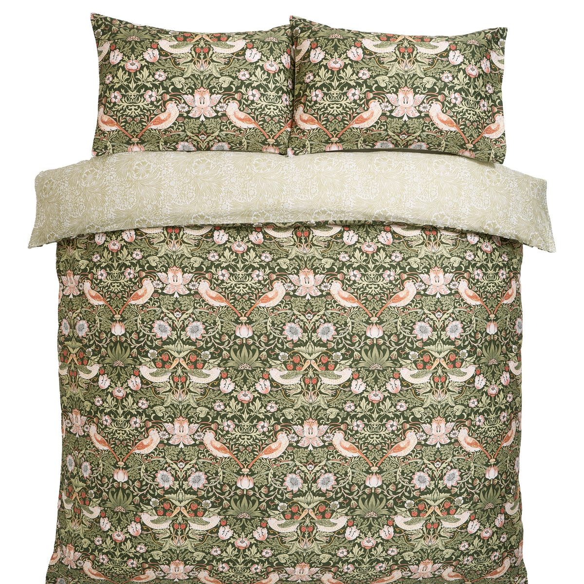 William Morris at Home Dekbedovertrek tweepersoons Strawberry Thief Nettle 200 x 200cm