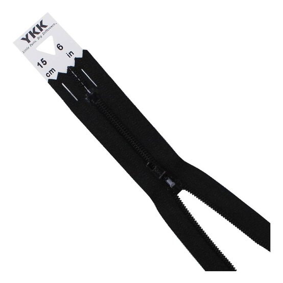 YKK Black Dress and Skirt Zip 15cm