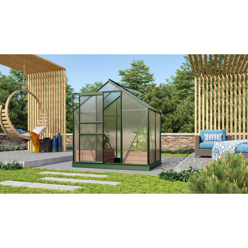 Serre en polycarbonate Venus verte 2,5 m² VITAVIA