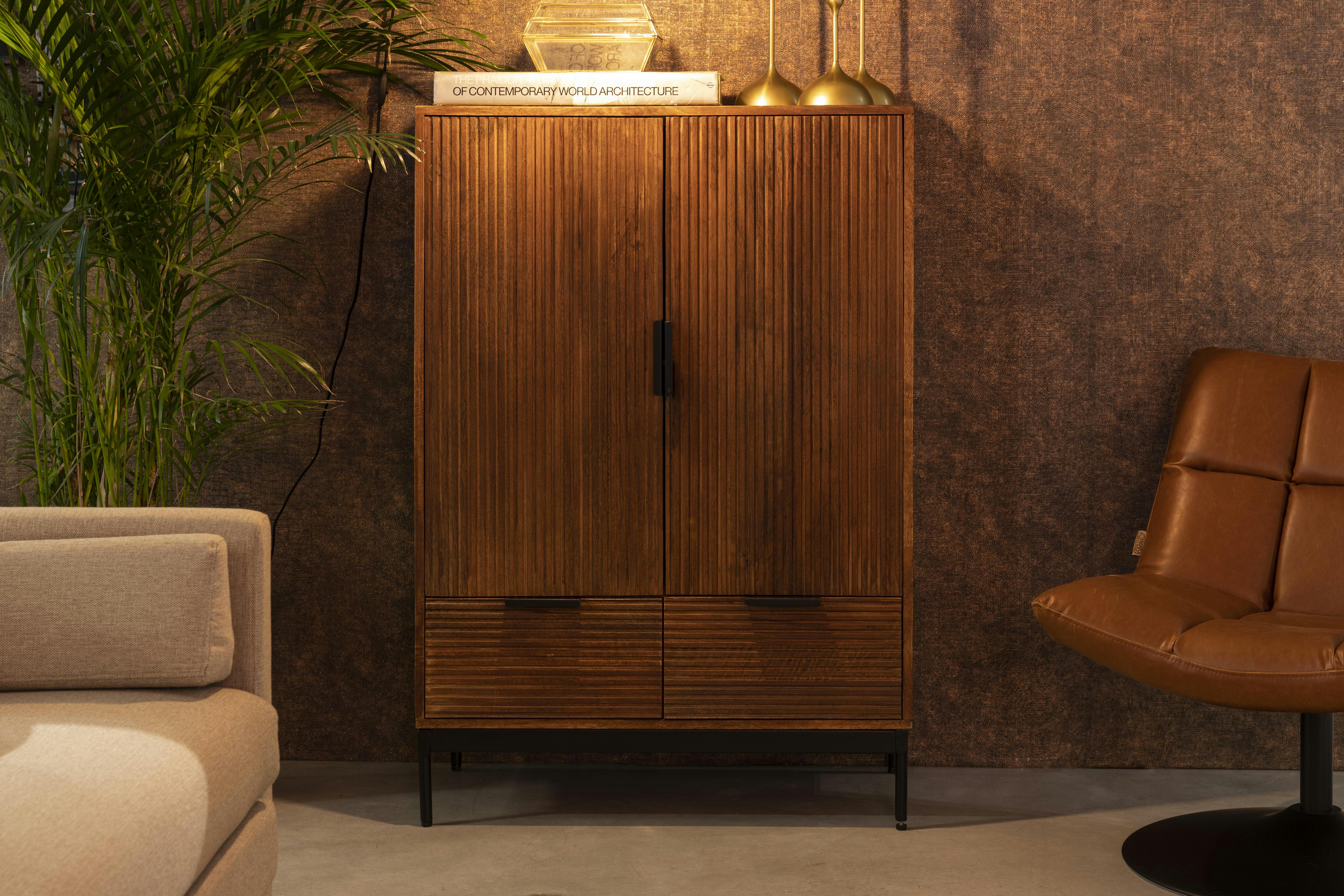 SAROO - Cabinet avec 2 portes en bois marron