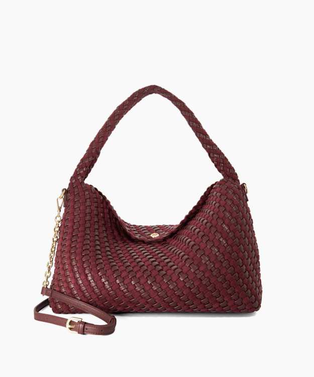 Deliberate L Burgundy - Woven Shoulder Bag