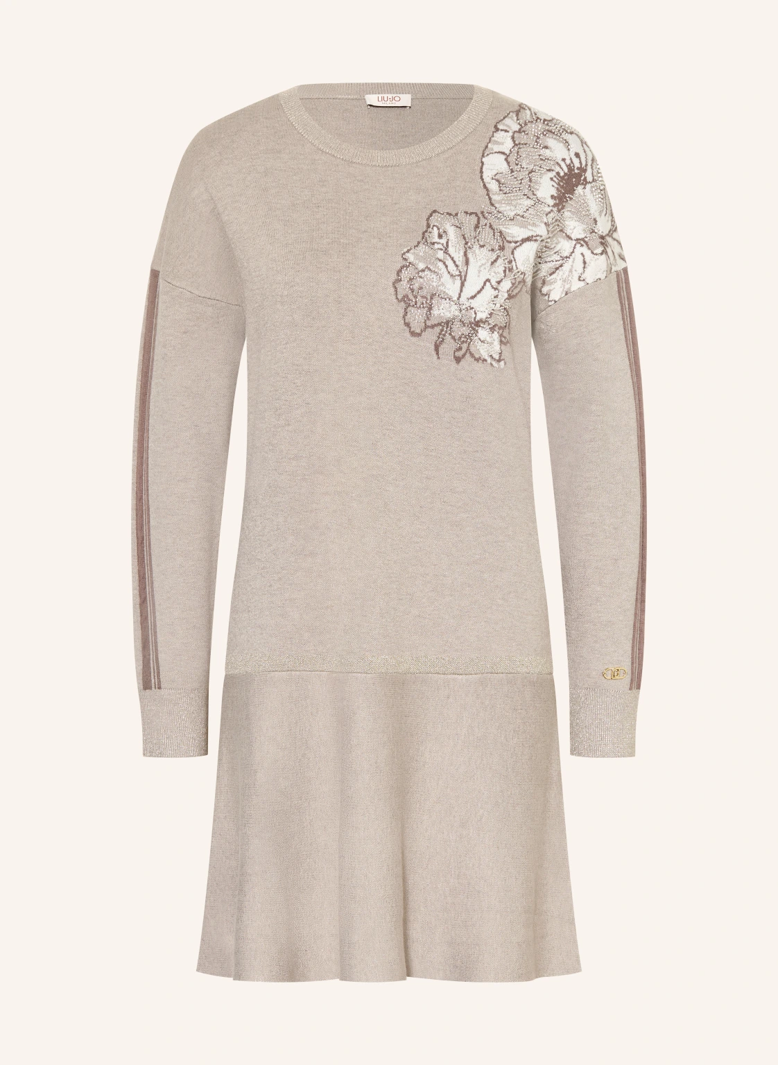 LIU JO Strickkleid mit Schmucksteinen und Glitzergarn