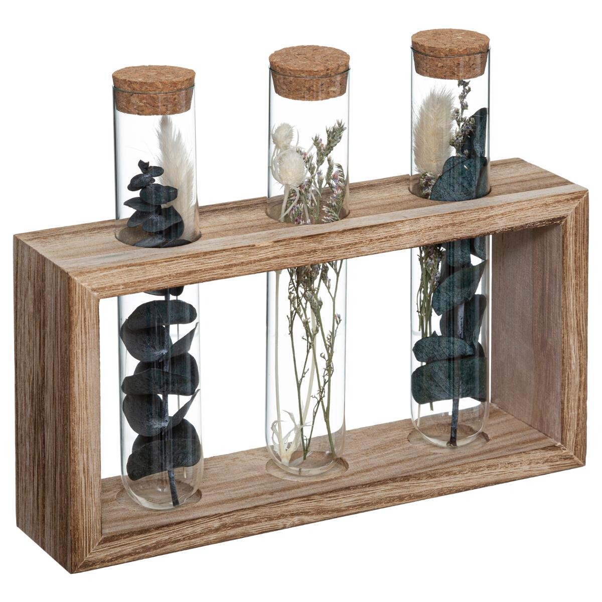 3 tubes dried flowers "House" H.17 cm