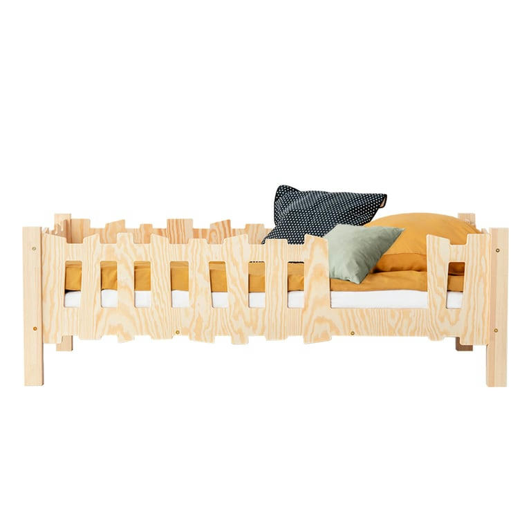 HANS - Lit 90x200 entrée droite sommier inclus naturel