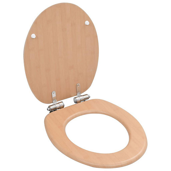 Lot de 2 sièges WC abattant mdf marron Helloshop26