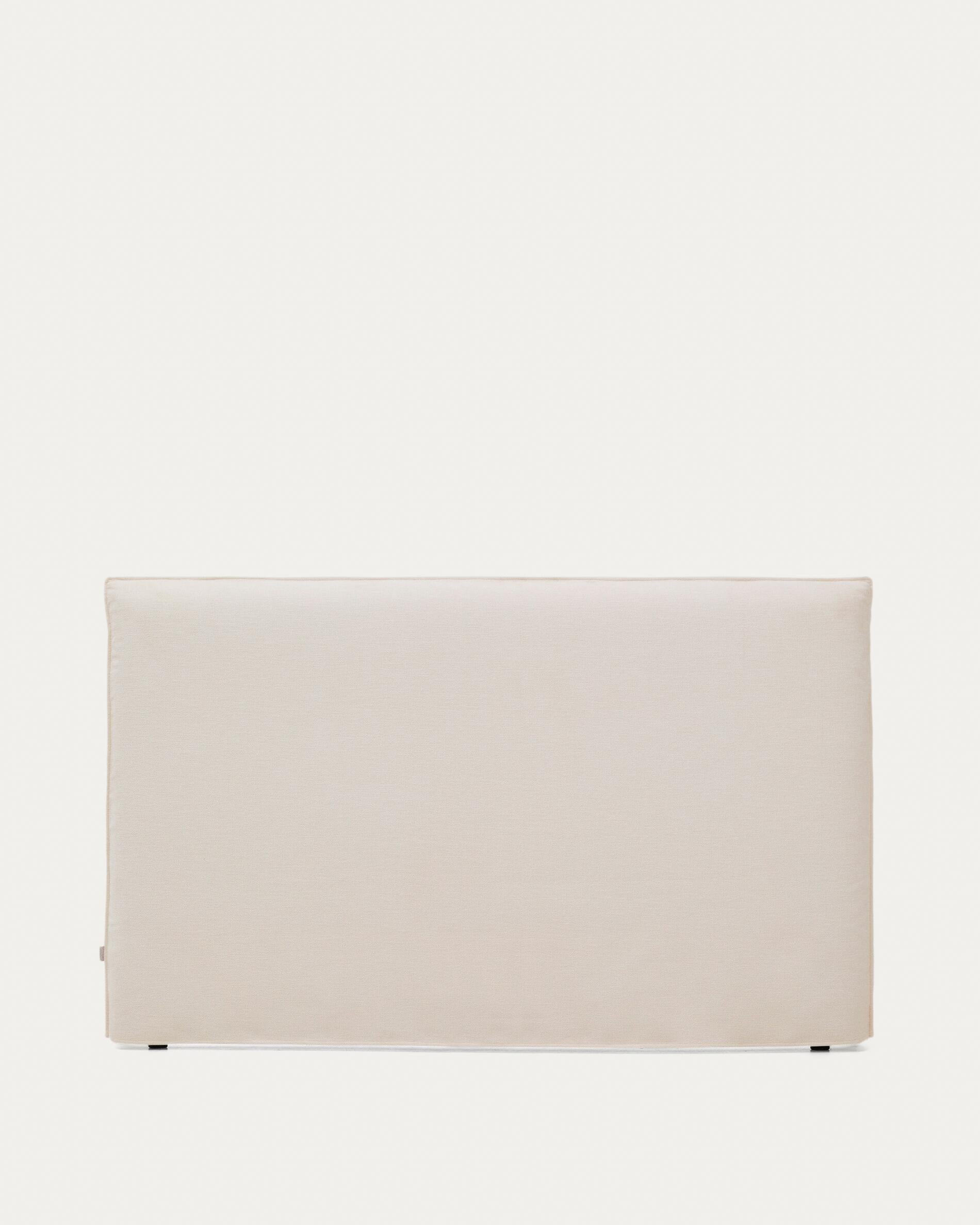 Jaira white chenille headboard with removable cover for beds up to 180cm FSC Mix Credit