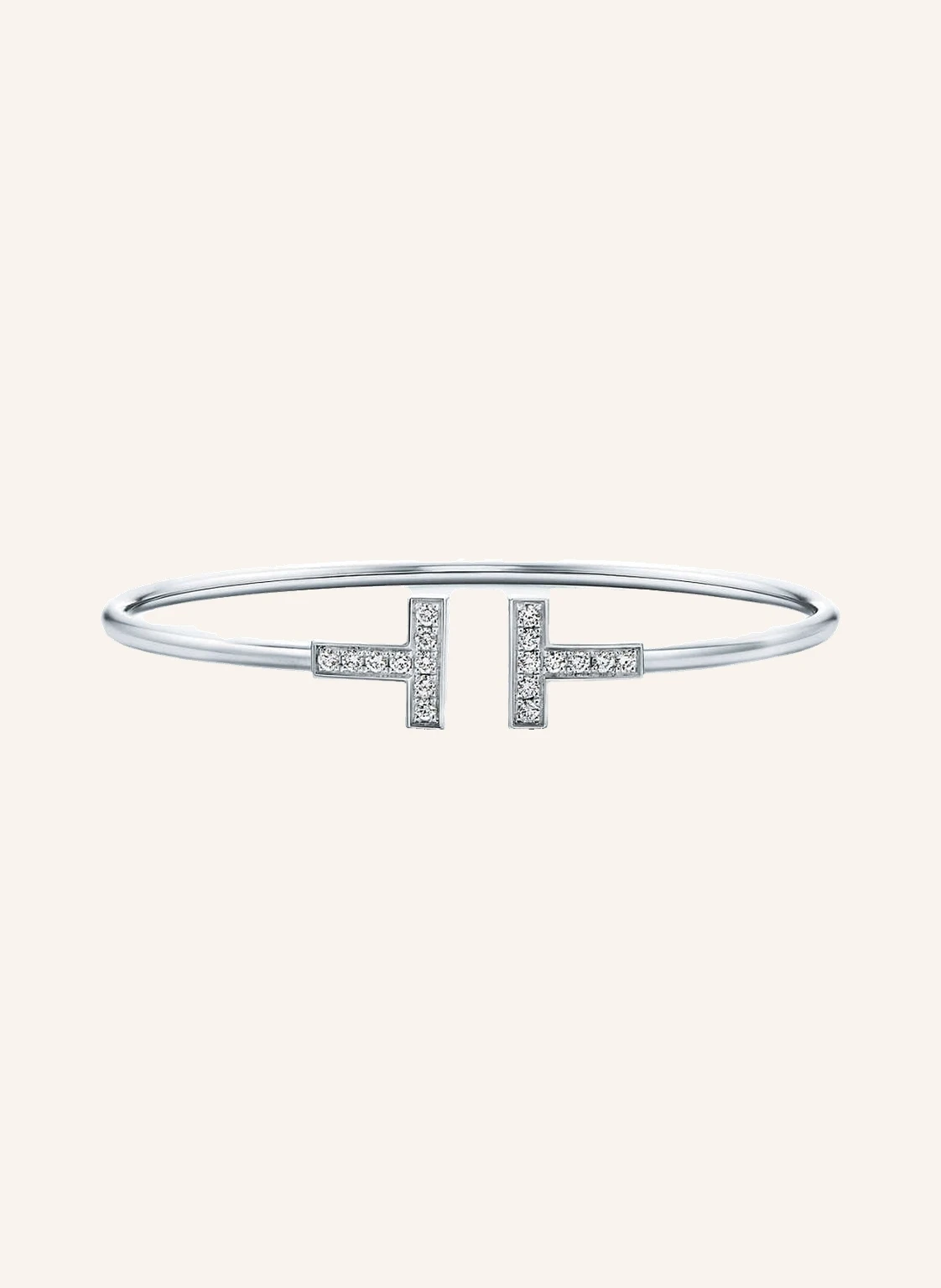 TIFFANY & Co. Armreif TIFFANY T WIRE aus 18 Karat Weißgold mit Diamanten