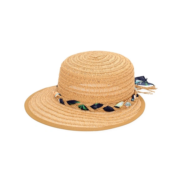 Hut »Jeanne«, natur mit geflochtenem Band