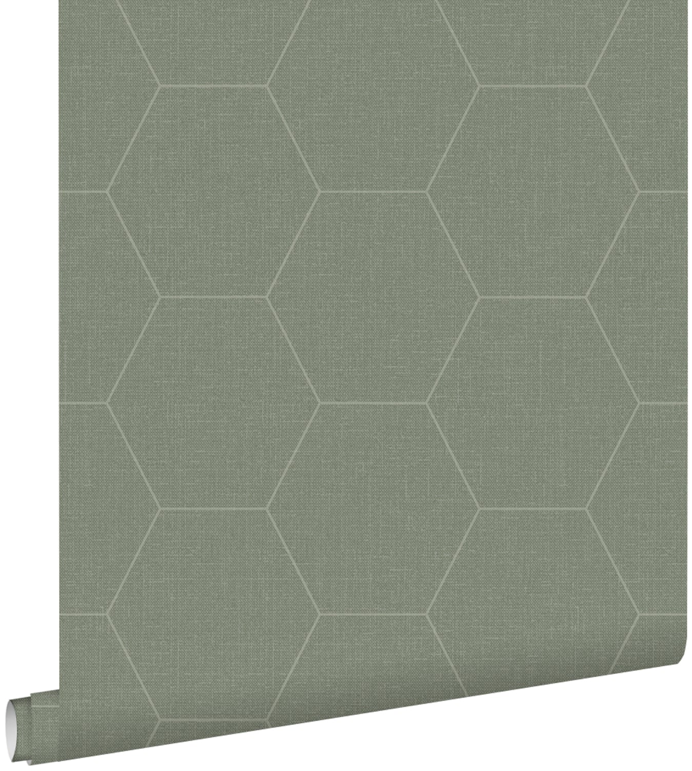 ESTAhome behang hexagon vergrijsd olijfgroen - 53 cm x 10.05 m - 148751