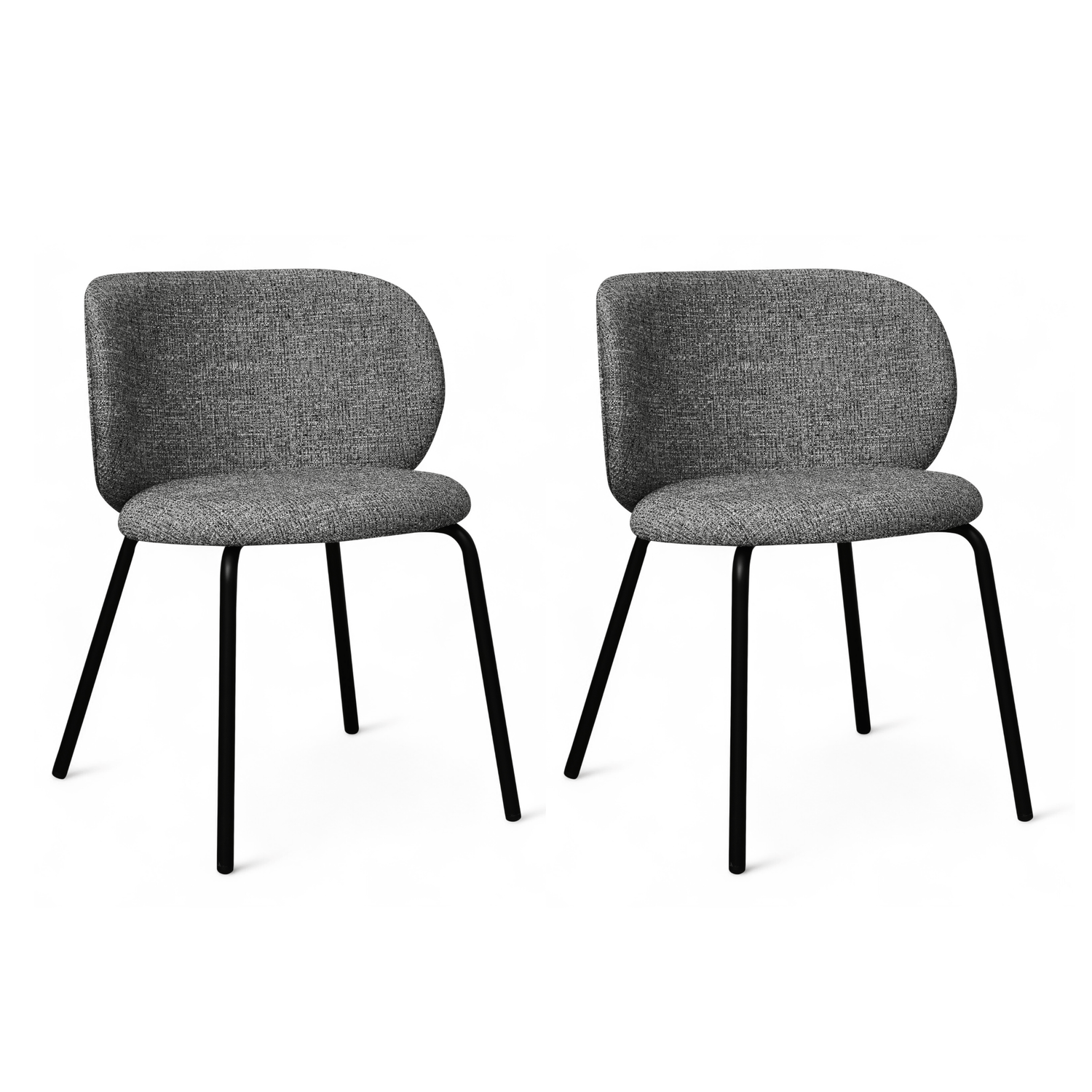 Furnhouse eetkamerstoel Nanna - Grijs - Stof (Bouclé) - Set van 2