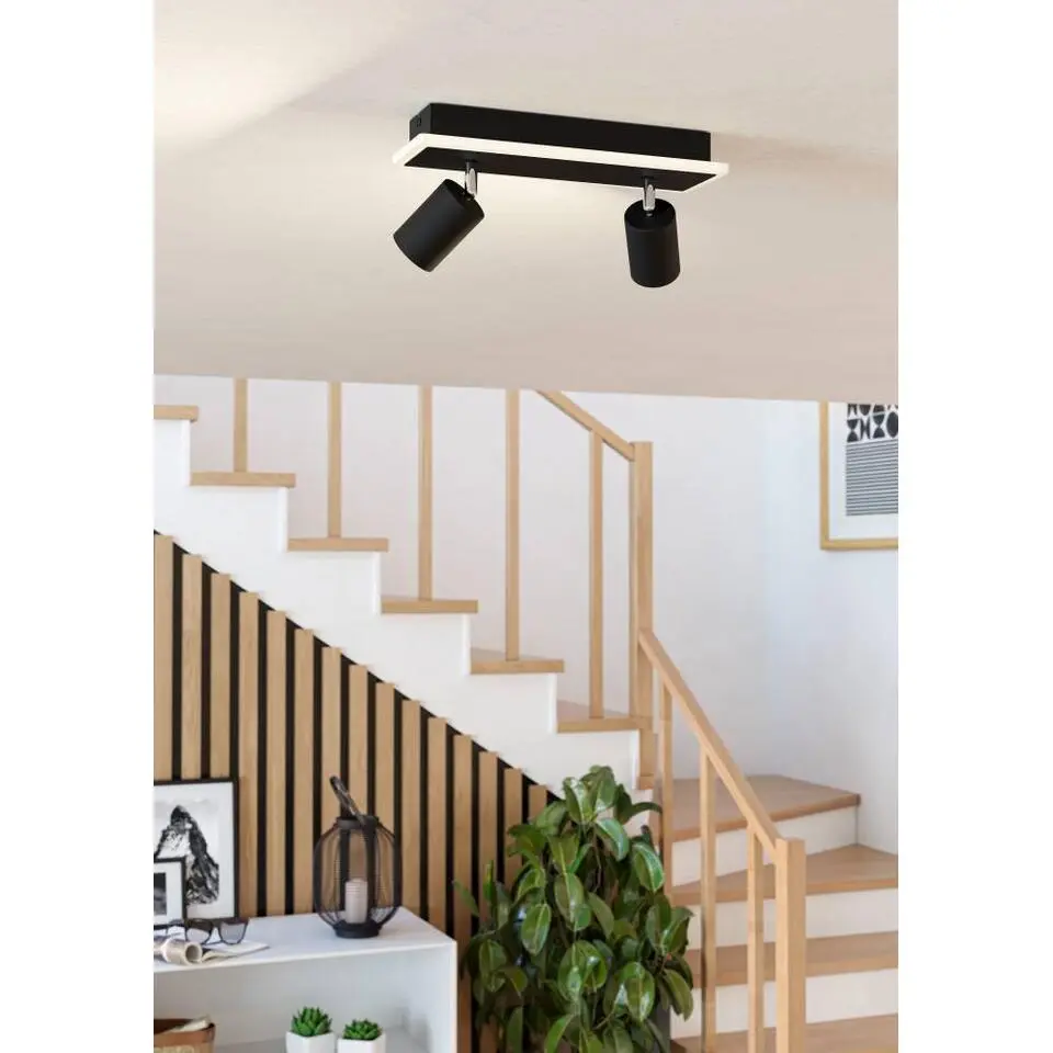 EGLO Rimbocchi 1 Spotje - LED - Kunststof - Zwart