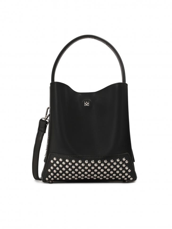 Black handbag with silver rivets