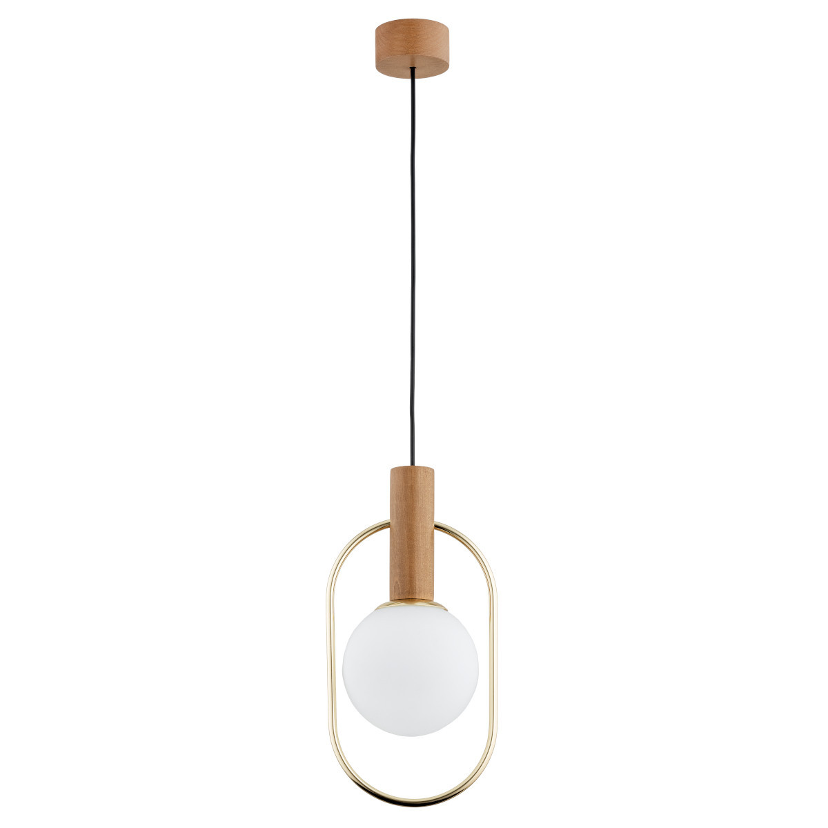 Lampa wisząca MODI jasne drewno-biała-złota 1xE14x10W IP20 Alfa