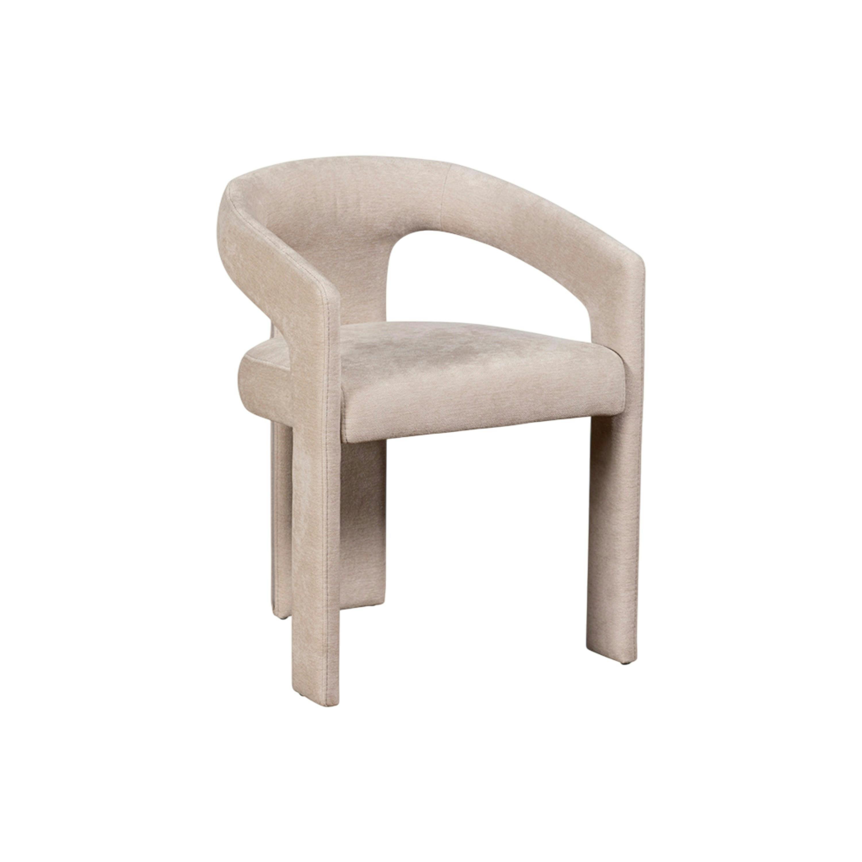 Fauteuil de table beige à 3 pieds (lot de 2) IDAHO