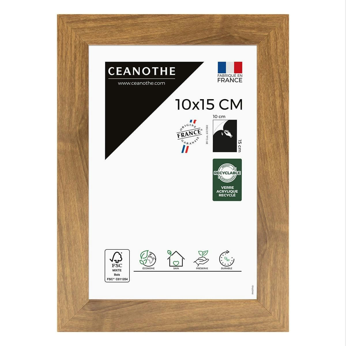 PRECIOUS - Cadre photo noyer 10x15 cm résine recyclée