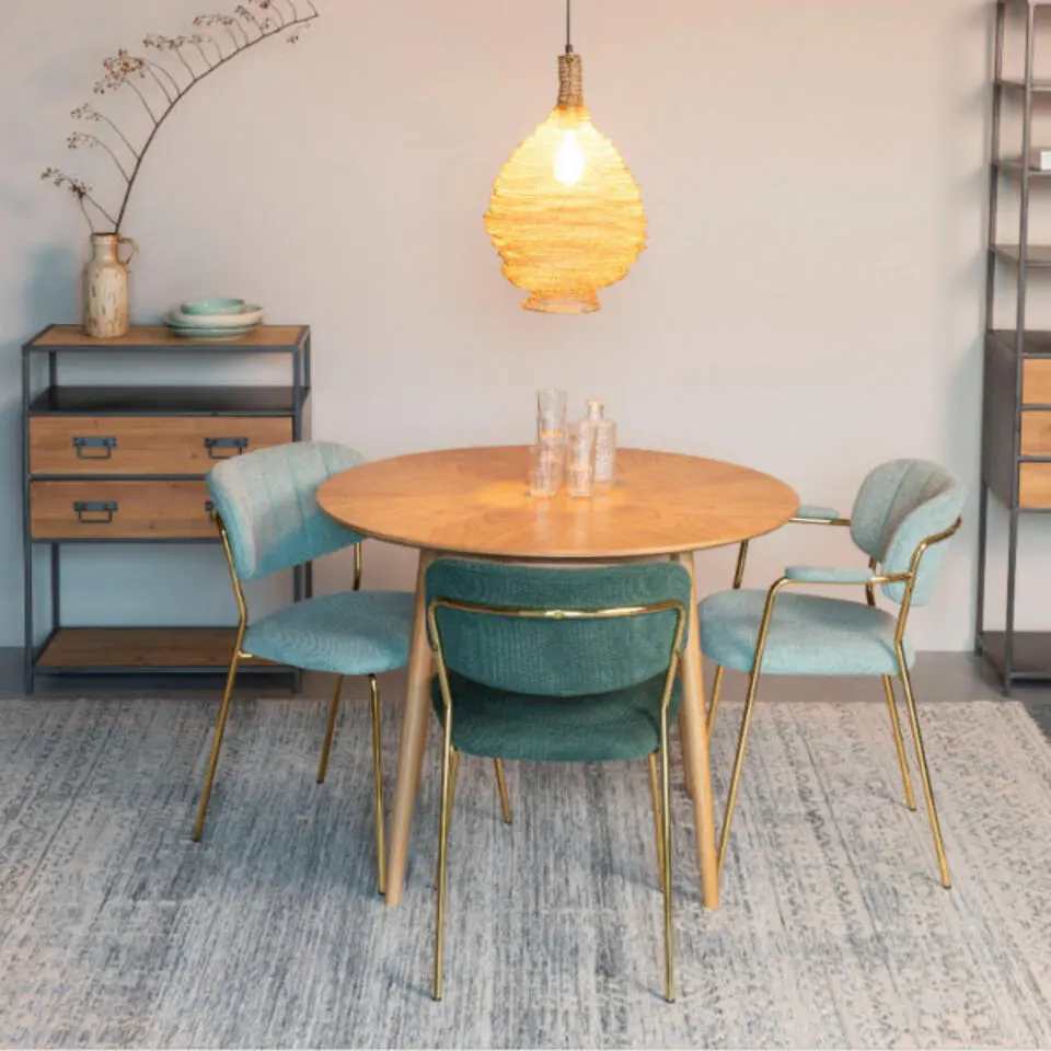 Housecraft Fabio Eettafel Rond Hout 120 cm Naturel