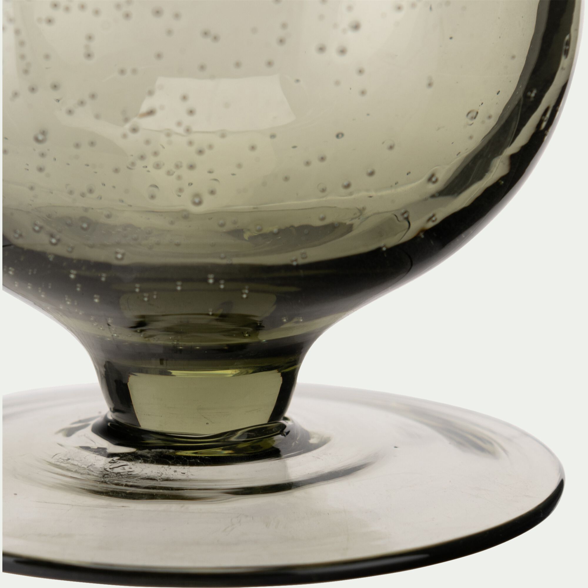 GOULADO - Verre à pied en verre bullé 25cl - gris