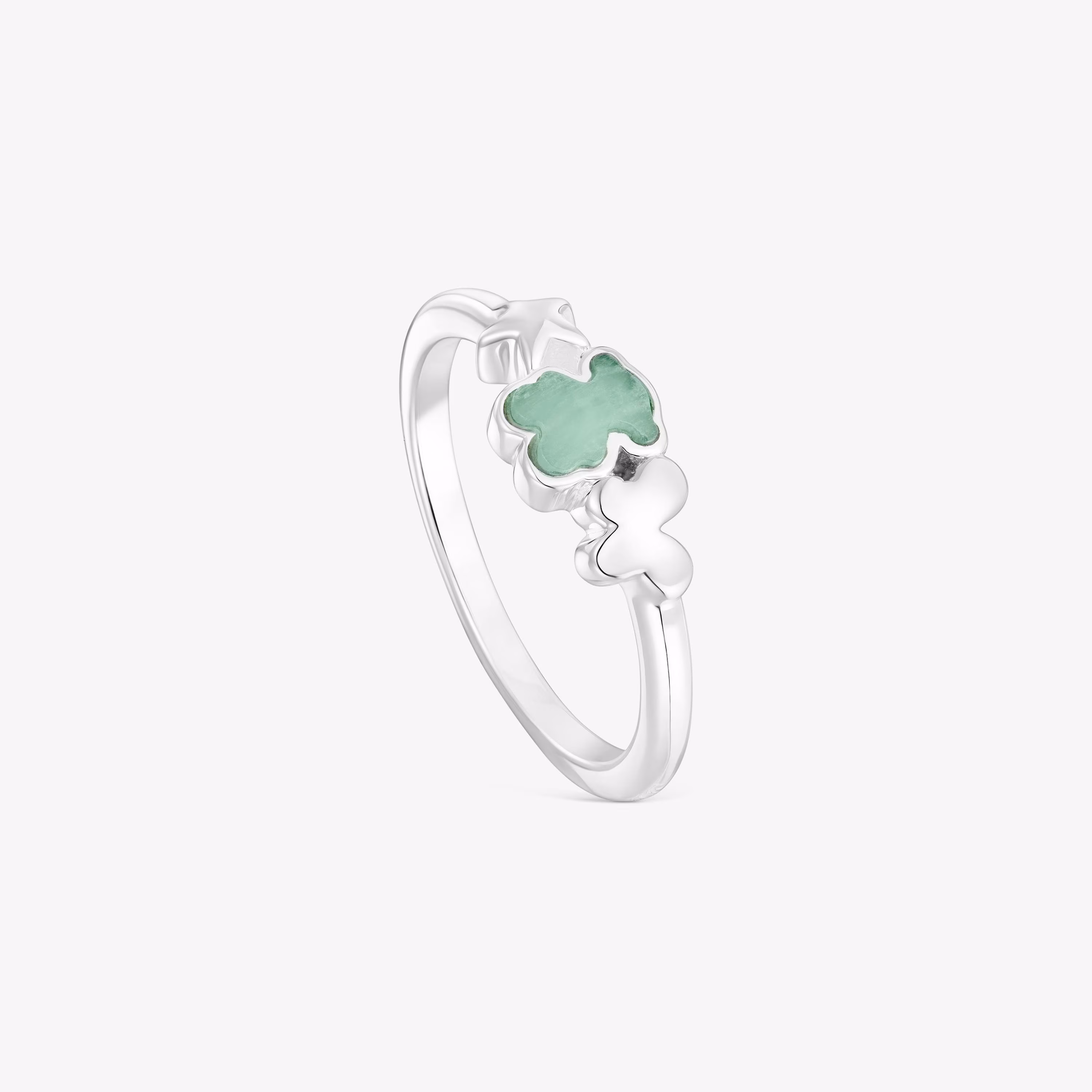 Anillo de plata y amazonita oso Bold Motif
