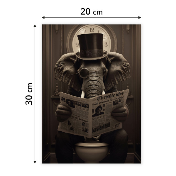 Plakat Słoń w toalecie 20x30cm