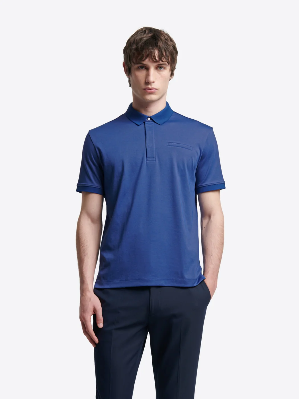 Polo col boutonné maille chinée