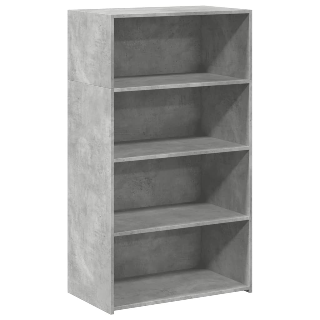 Szafka Regał Szara Beton 70x41x124 cm do Salonu Pokoju Sypialni