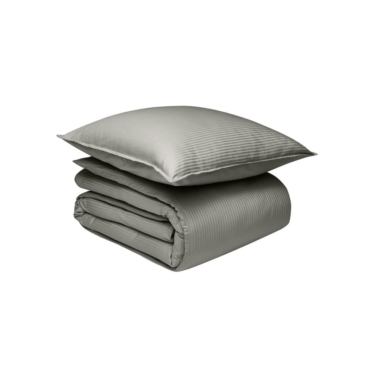 GRAND HÔTEL - Parure de lit en satin de coton gris 200x200