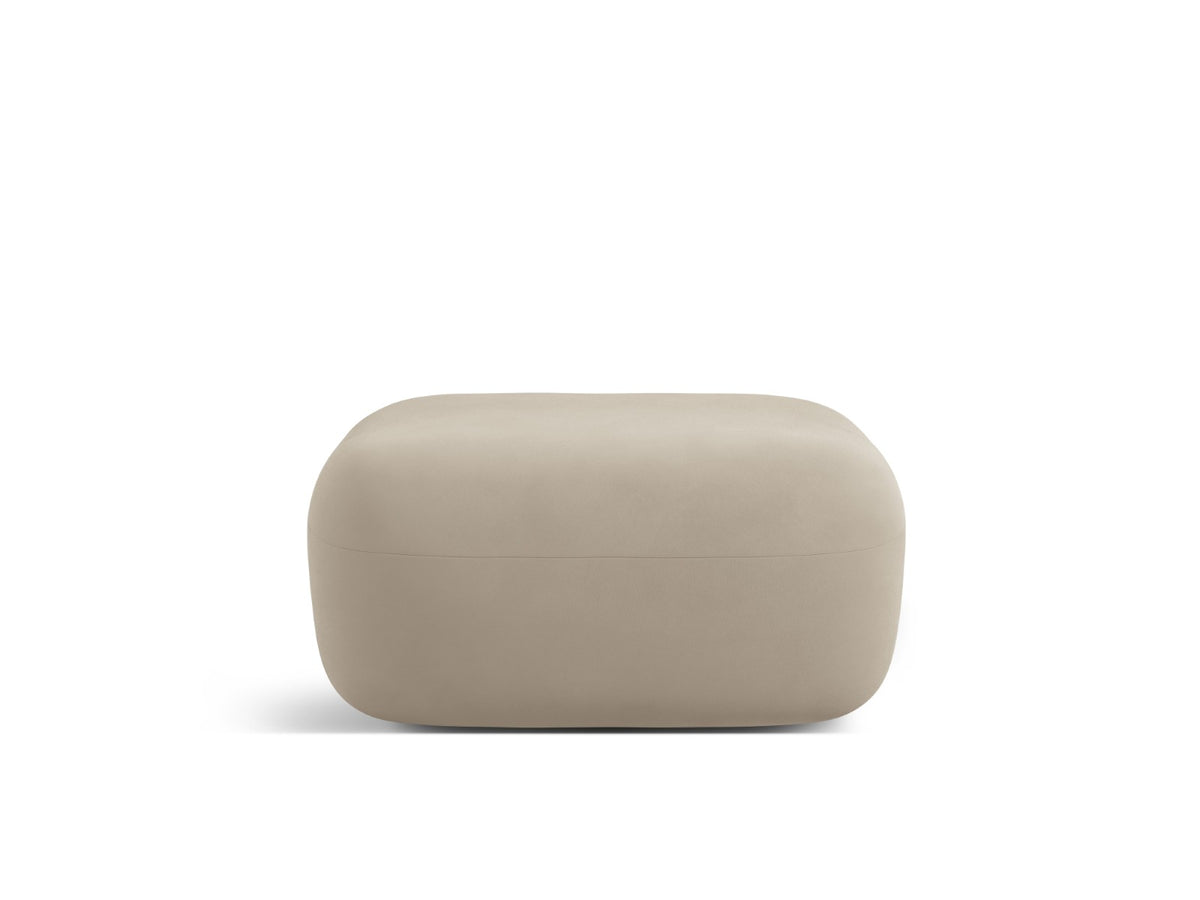 Micadoni Poef Jenny flueel beige - 88x90x40cm
