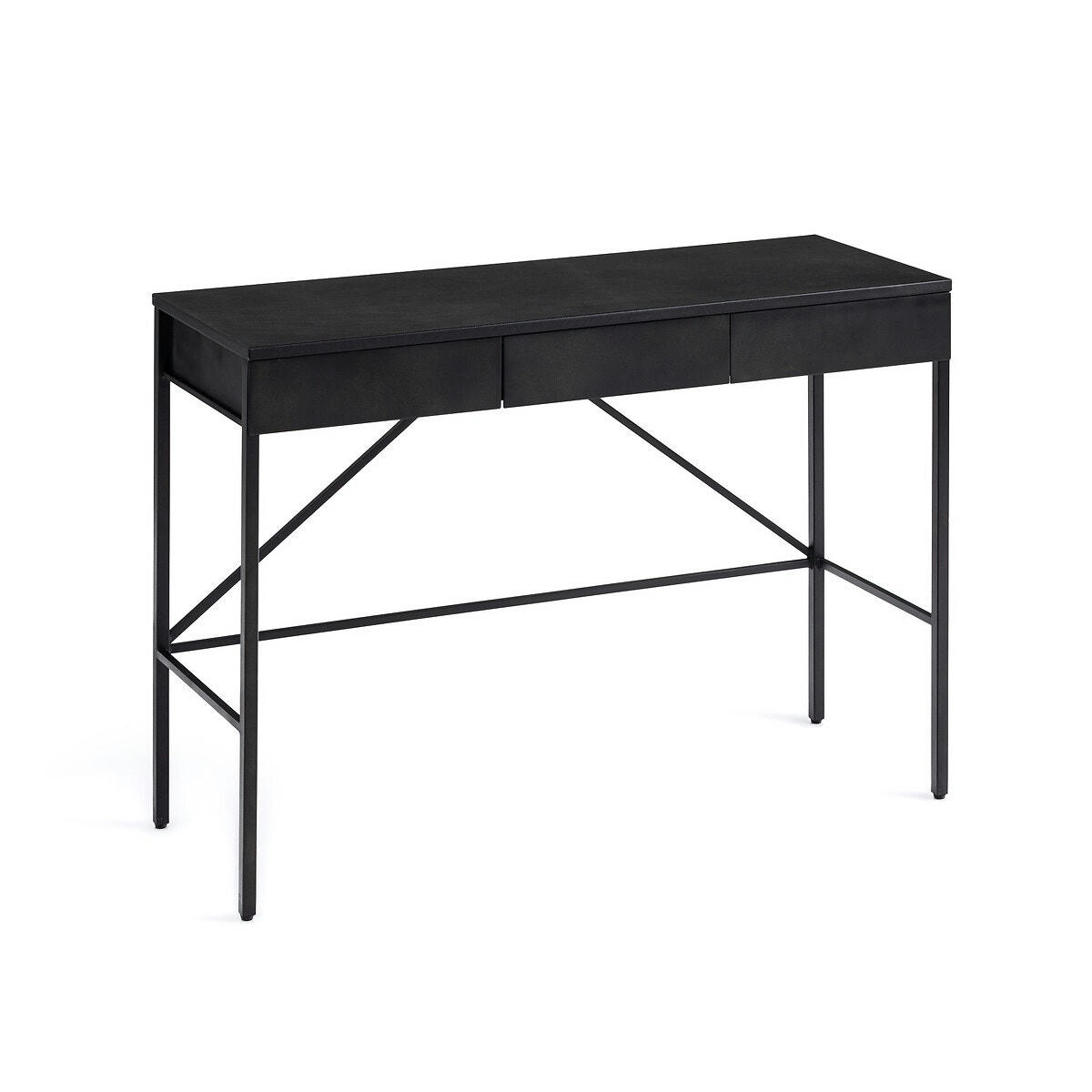 Bureau console plateau cuir, Febee