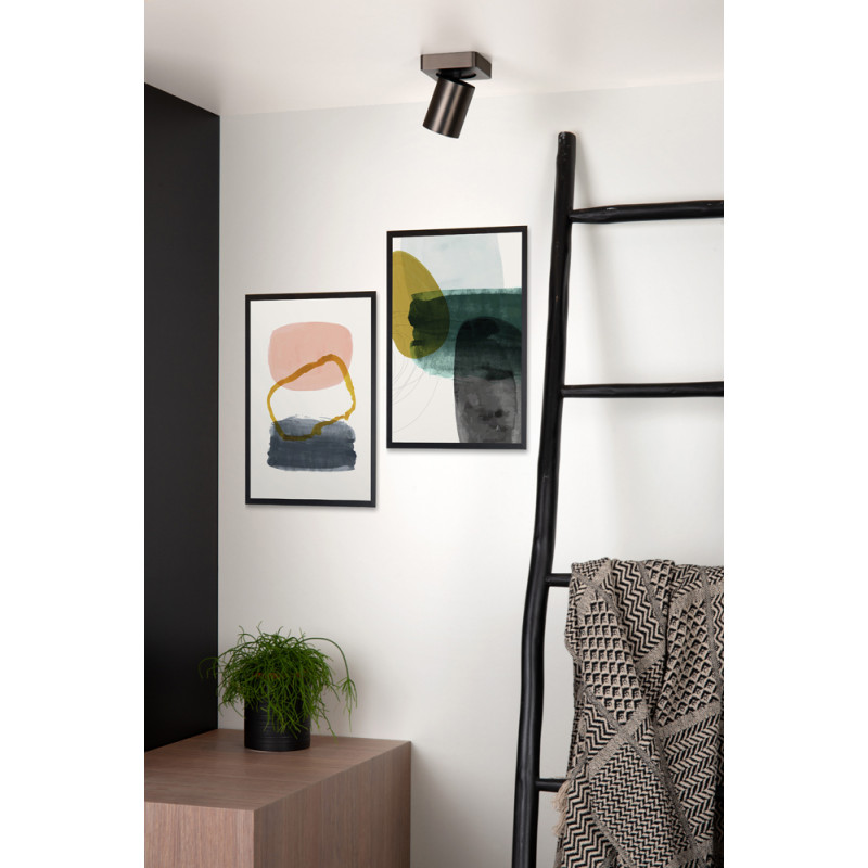 Spot LED Nigel acier noir dimmable GU10 5 W LUCIDE