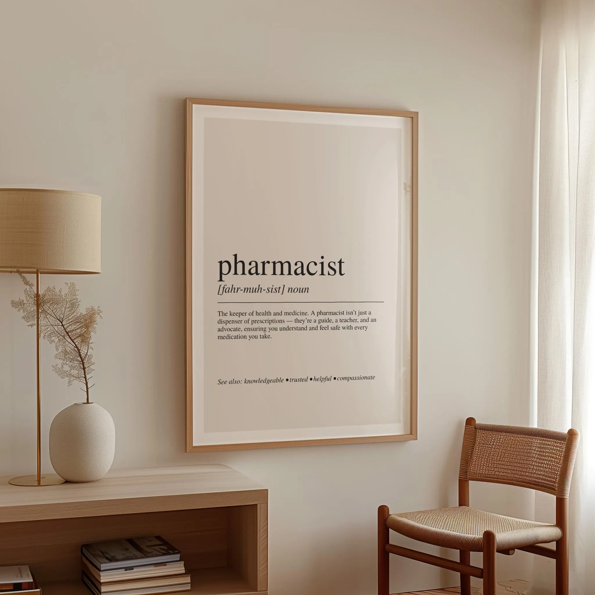Pharmacist Definition Print , Healthcare Office Decor, Gift for Pharmacy Professionals