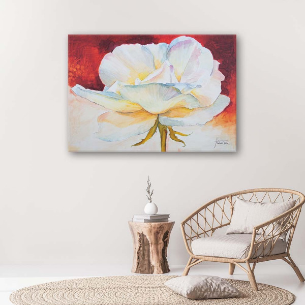 Feeby Obraz na płótnie Biały kwiat piwonii 60x40