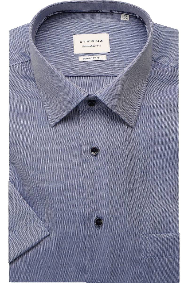 ETERNA Comfort Fit Hemd dunkelblau, Einfarbig