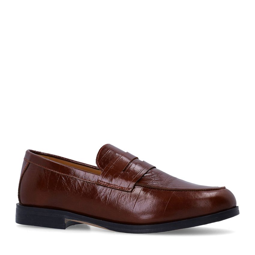 Manfield Burgundy leren loafers