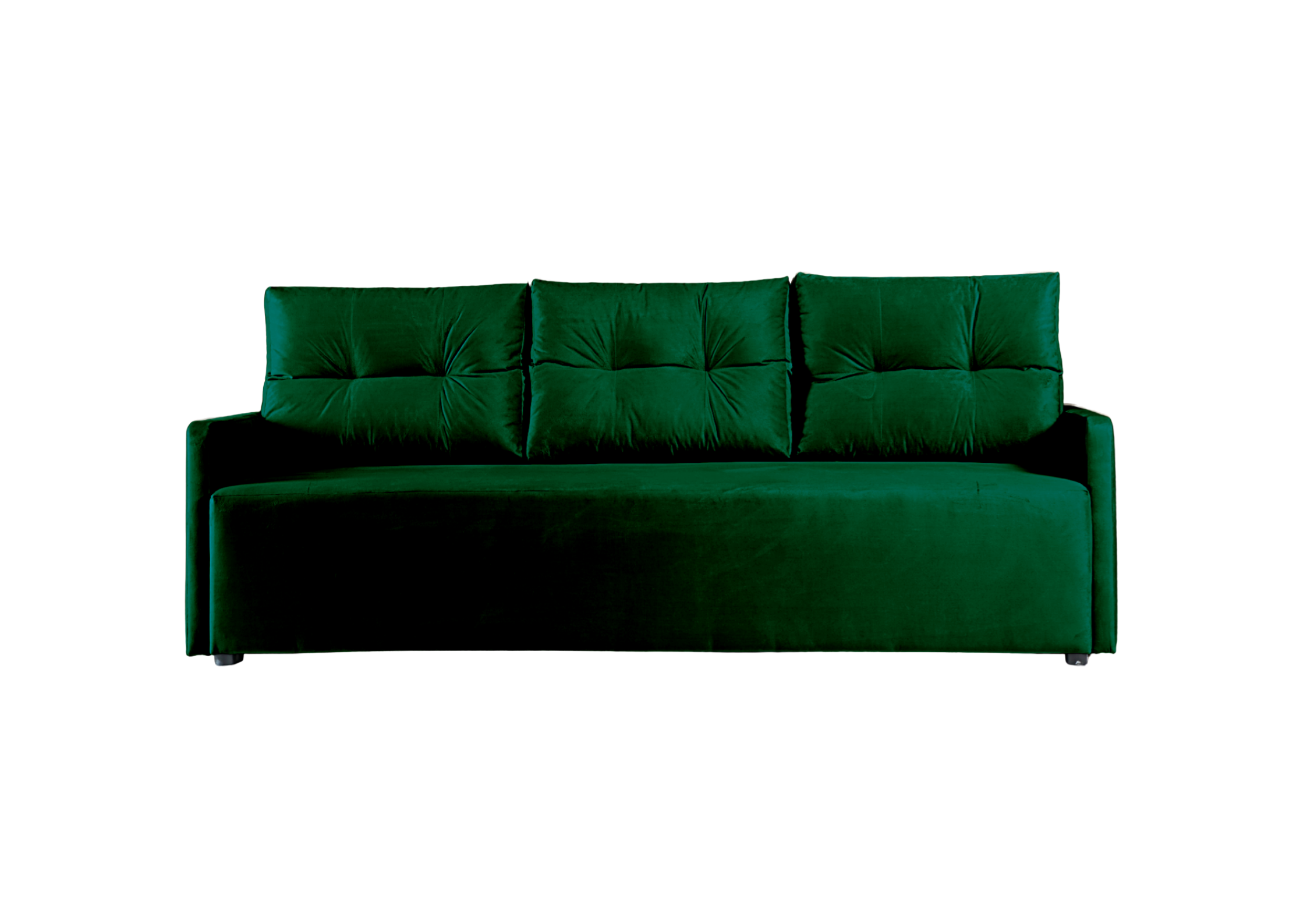 Sofa Rozkładana Trzyosobowa z Pojemnikiem VERO Zielona z Funkcją Spania