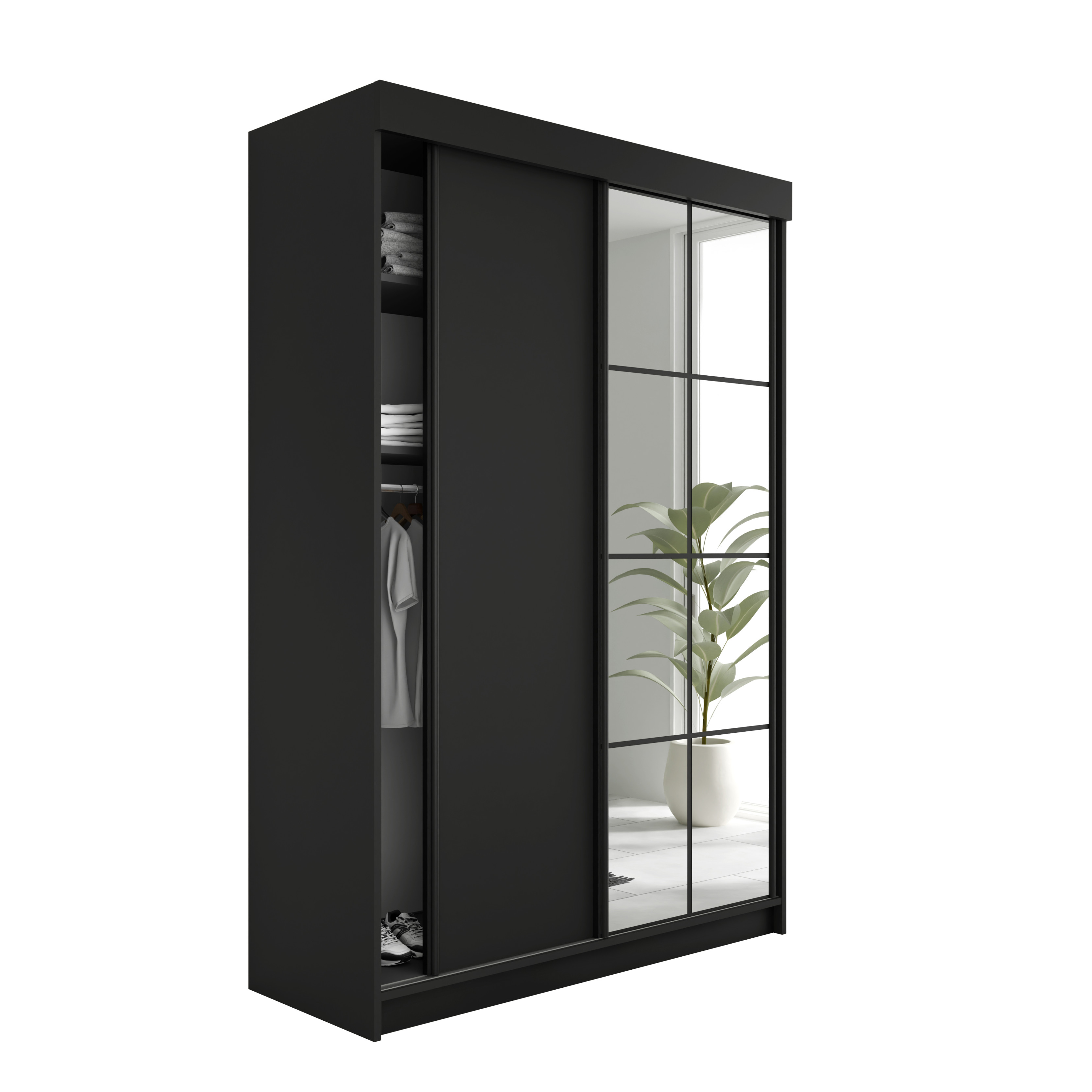 SZAFA PRZESUWNA FARO- 138x205x59 - Czarny