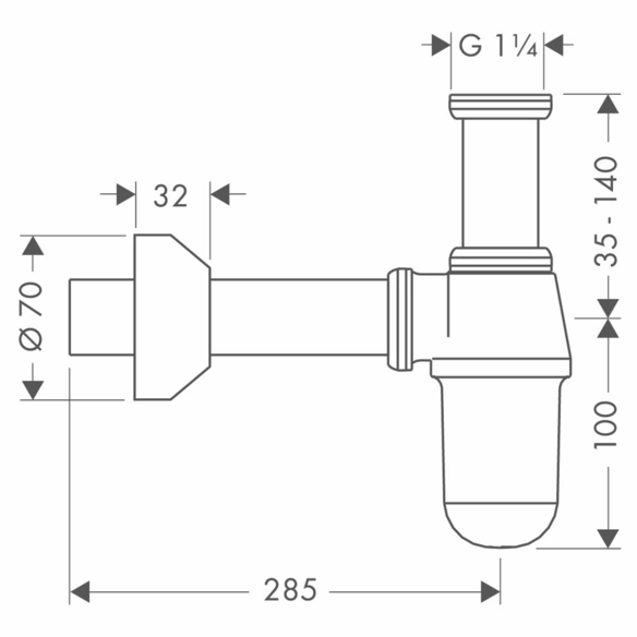 Brausetassensiphon, chromfarben