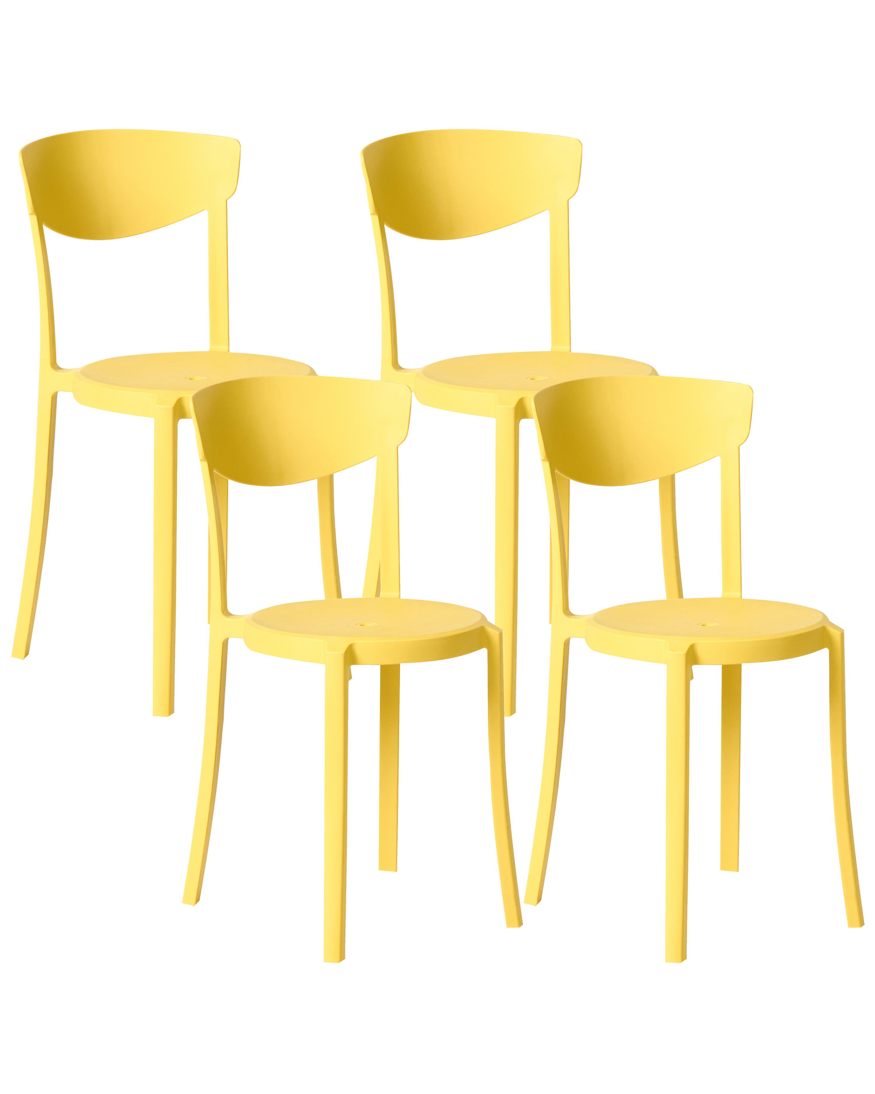 Set of 4 Garden Chairs VIESTE Yellow