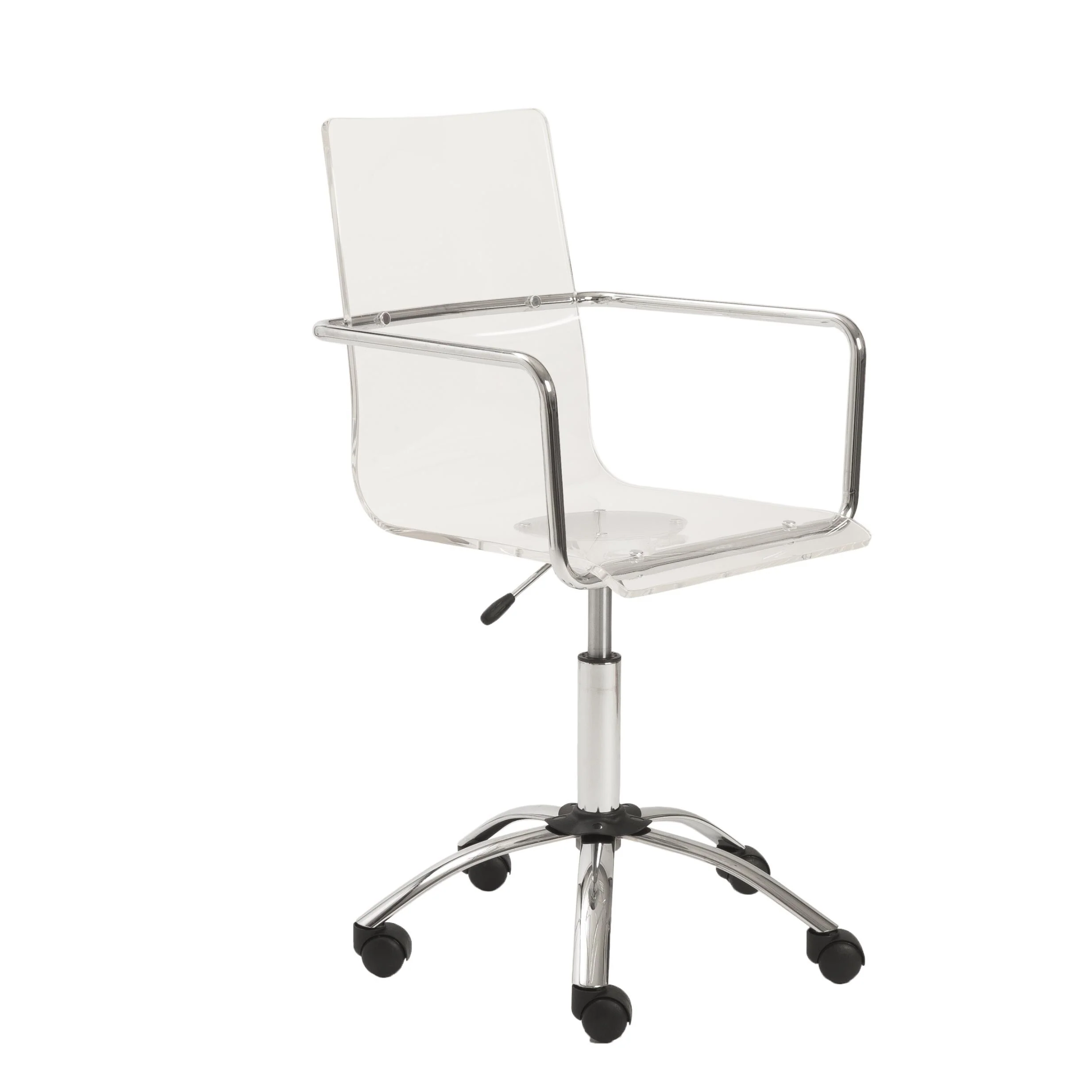 20.52 X 22.01 X 39.49 Office Chair in Clear with Chromed Steel Base