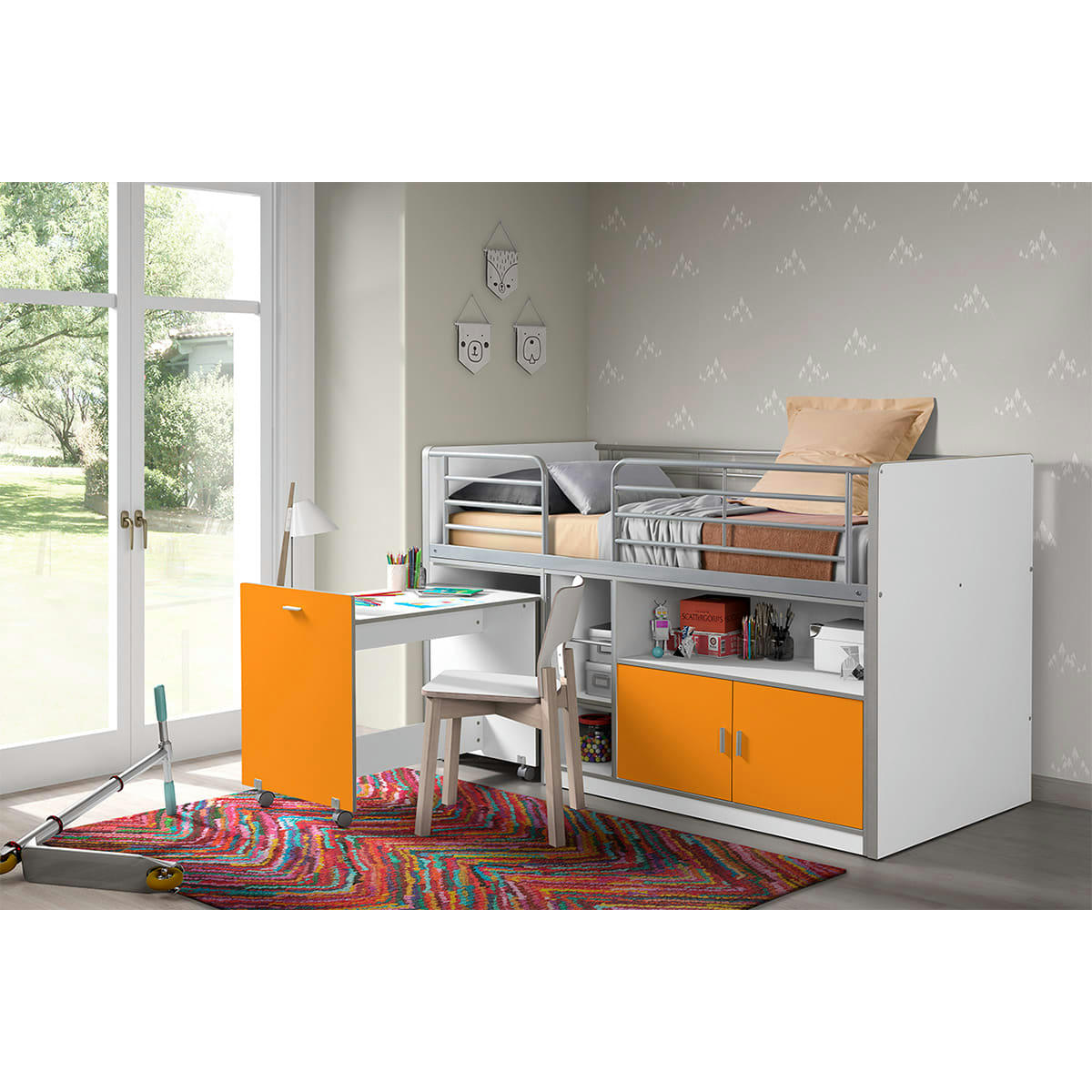 BONNY - Lit combiné 91 90x200 sommier inclus orange