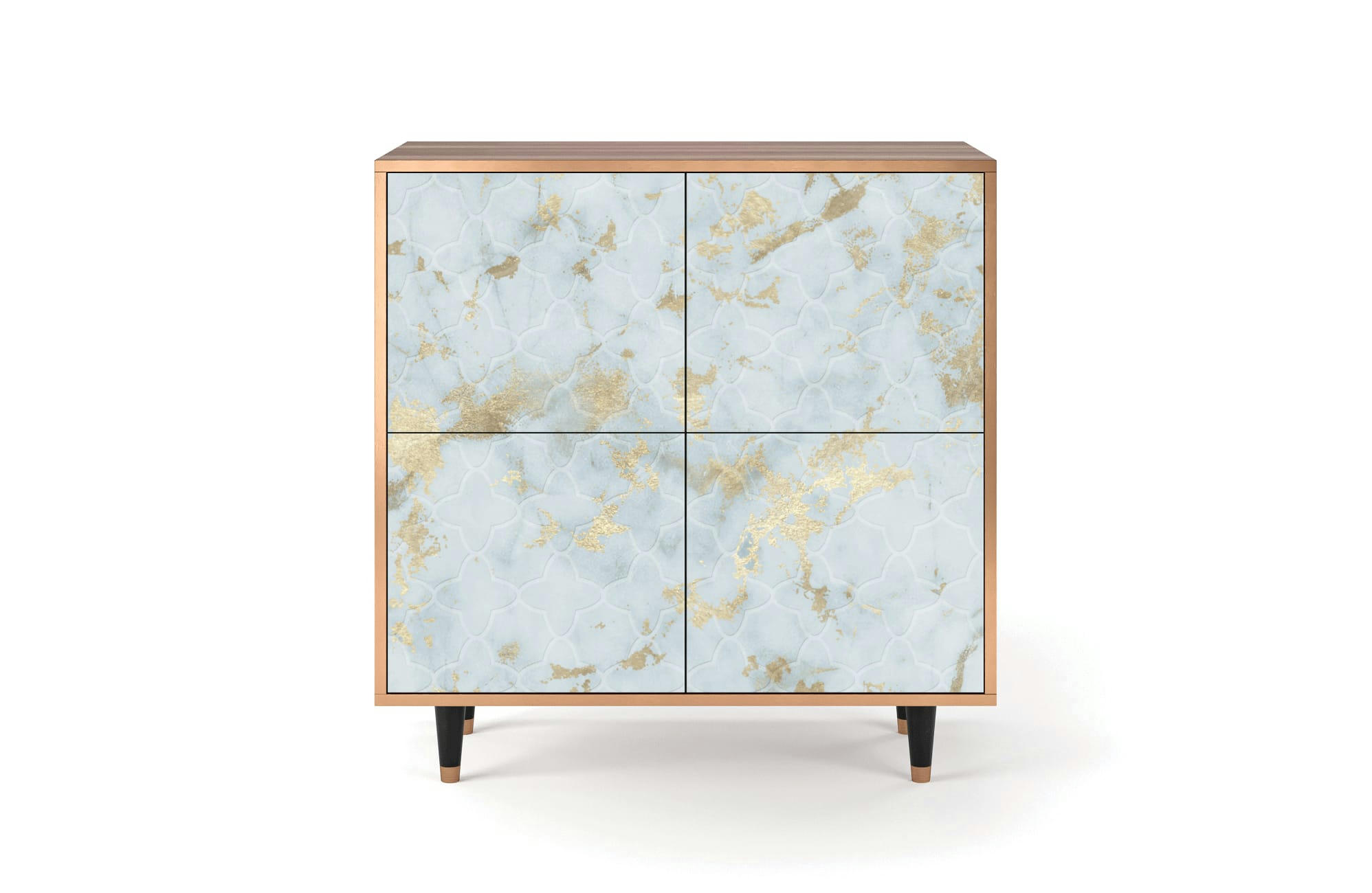 GOLDEN WAVES - Buffet  blanc clair 4 portes L 94 cm
