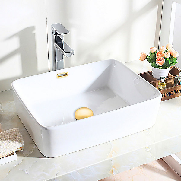 Balneo Anneau pour lavabo avec bouchon de trop-plein ovale doré