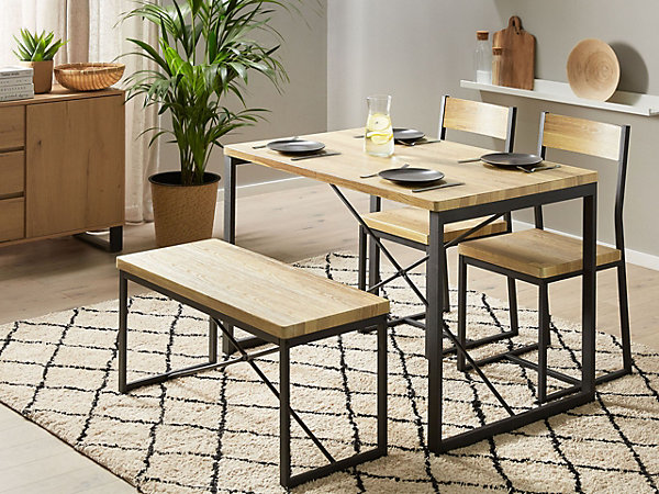 Ensemble pour salle à manger FLIXTON Marron clair 4 places