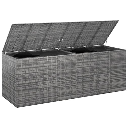 NNEVL Garden Cushion Box PE Rattan 291x100.5x104 cm Grey