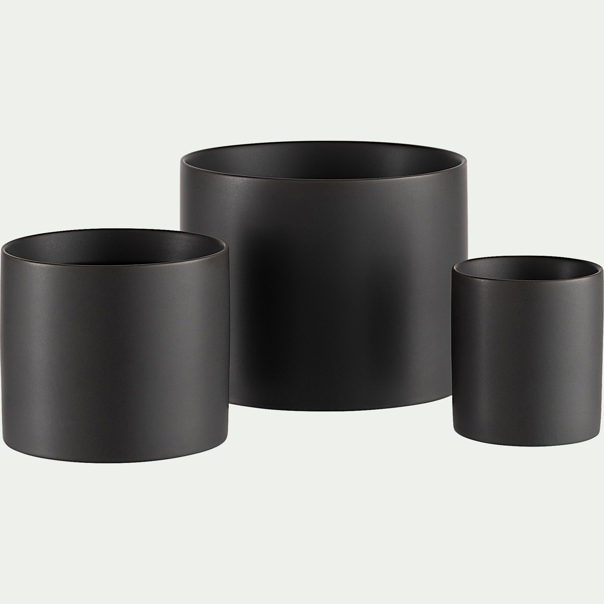 MARTIN - Cache-pot en céramique D7xH7,5cm - gris ardoise