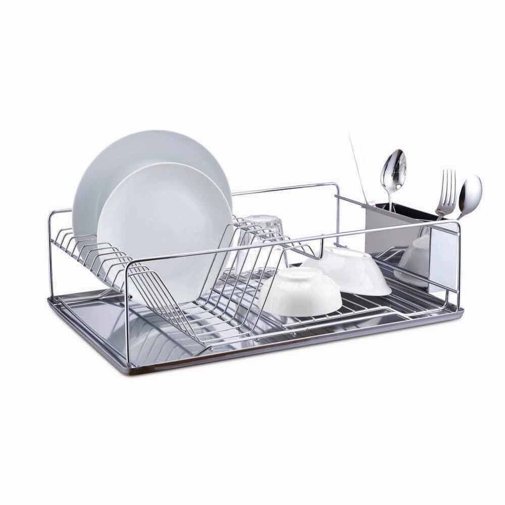 égouttoir à vaisselle avec porte-couverts inox