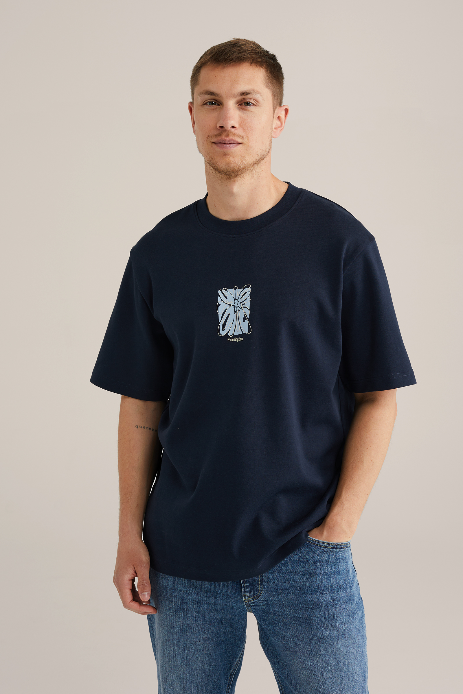 Heren Heavyweight loose fit T-shirt met print