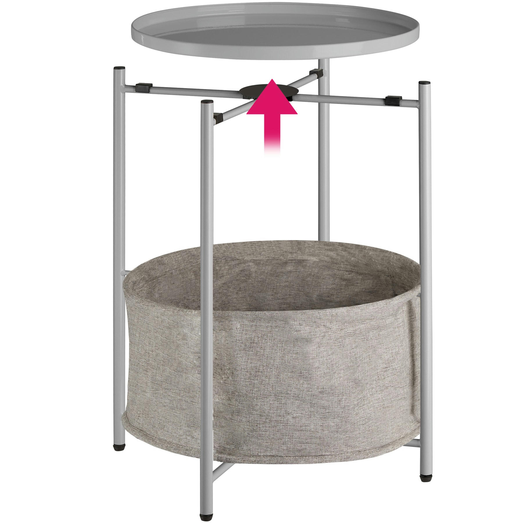 - Table d'appoint en Acier et polyester gris