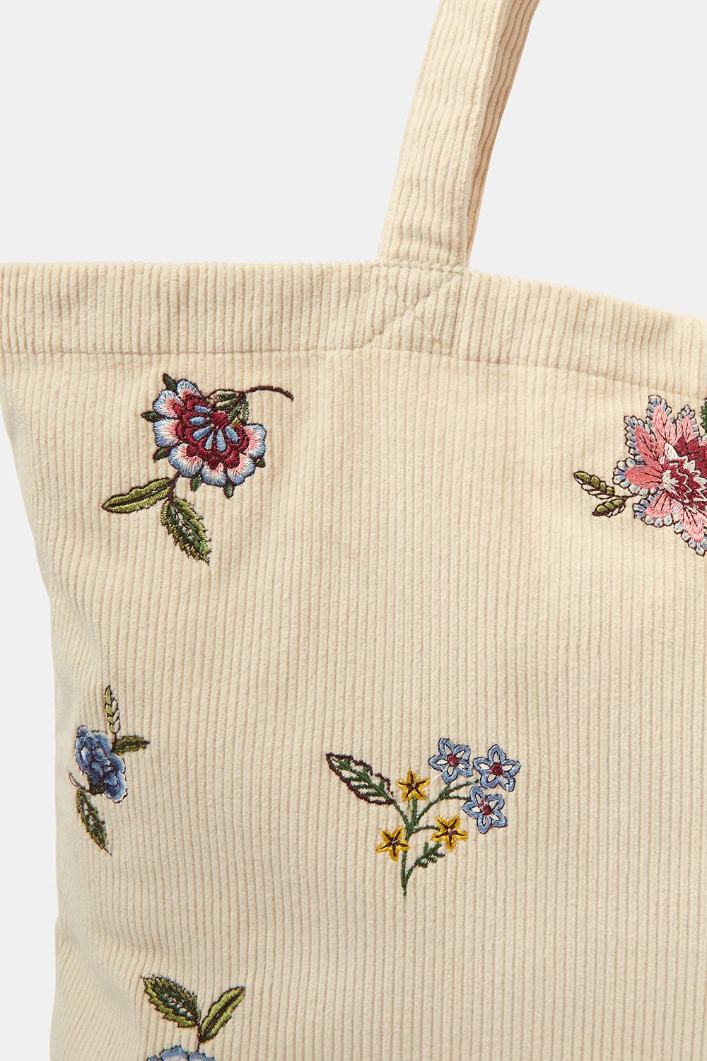 Accessorize Floral Embroidered Corduroy Shopper Bag
